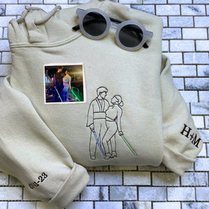 Custom Sweater or Hoodie with Picture, Embroidered Valentine's Day Gifts for Couples