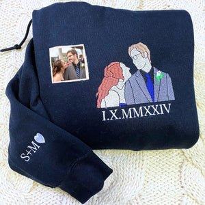 Custom Sweater or Hoodie with Picture, Embroidered Valentine's Day Gifts for Couples