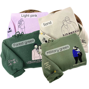 Custom Sweater or Hoodie with Picture, Embroidered Valentine's Day Gifts for Couples