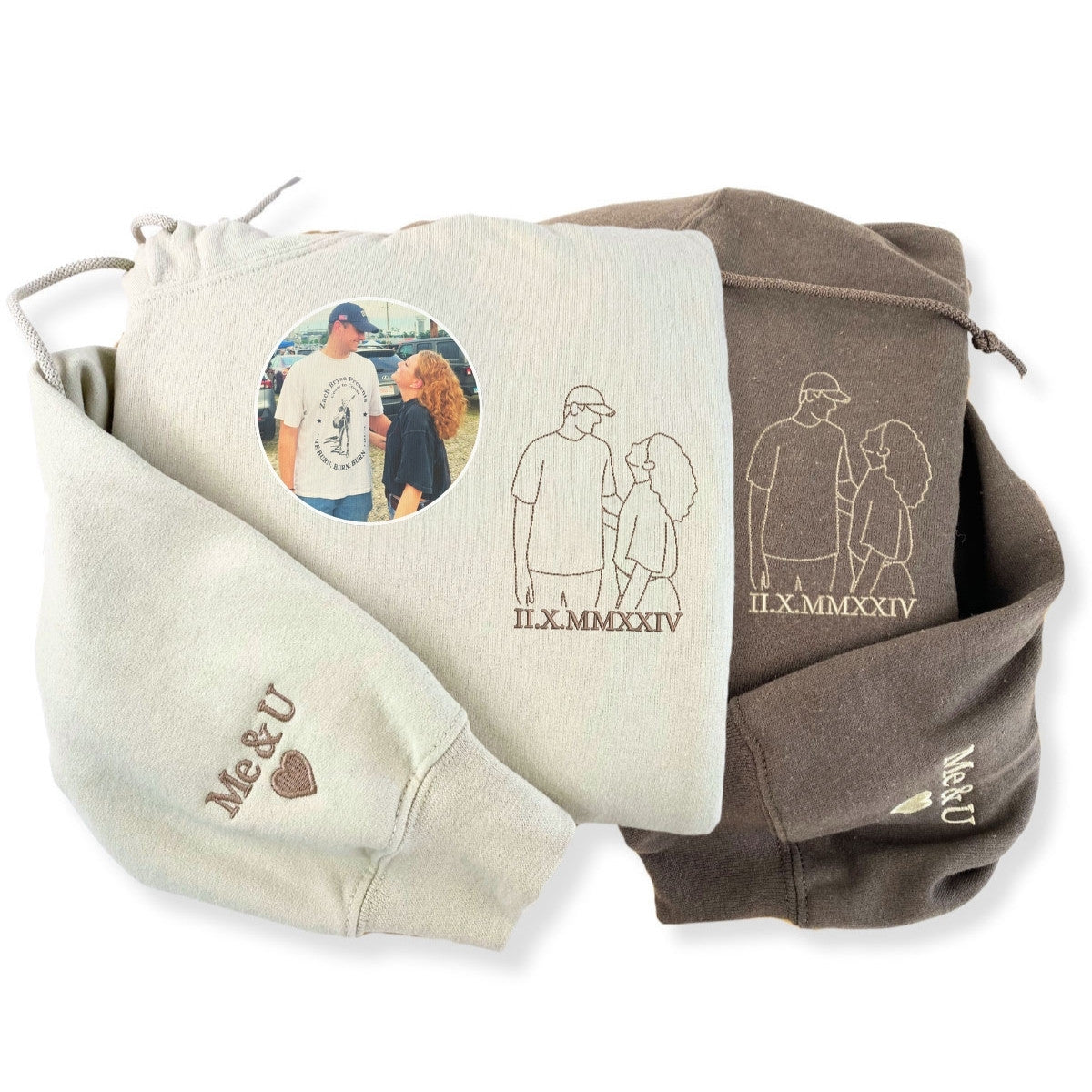 Custom Sweater or Hoodie with Picture, Embroidered Valentine's Day Gifts for Couples