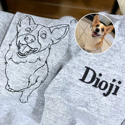 Custom Embroidered Dog Dad Sweatshirt or Hoodie,  Personalized Dog Dad Gifts with Photo