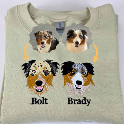 Custom Embroidered Dog Dad Sweatshirt or Hoodie,  Personalized Dog Dad Gifts with Photo