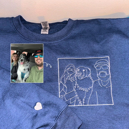 Custom Embroidered Dog Dad Sweatshirt or Hoodie,  Personalized Dog Dad Gifts with Photo