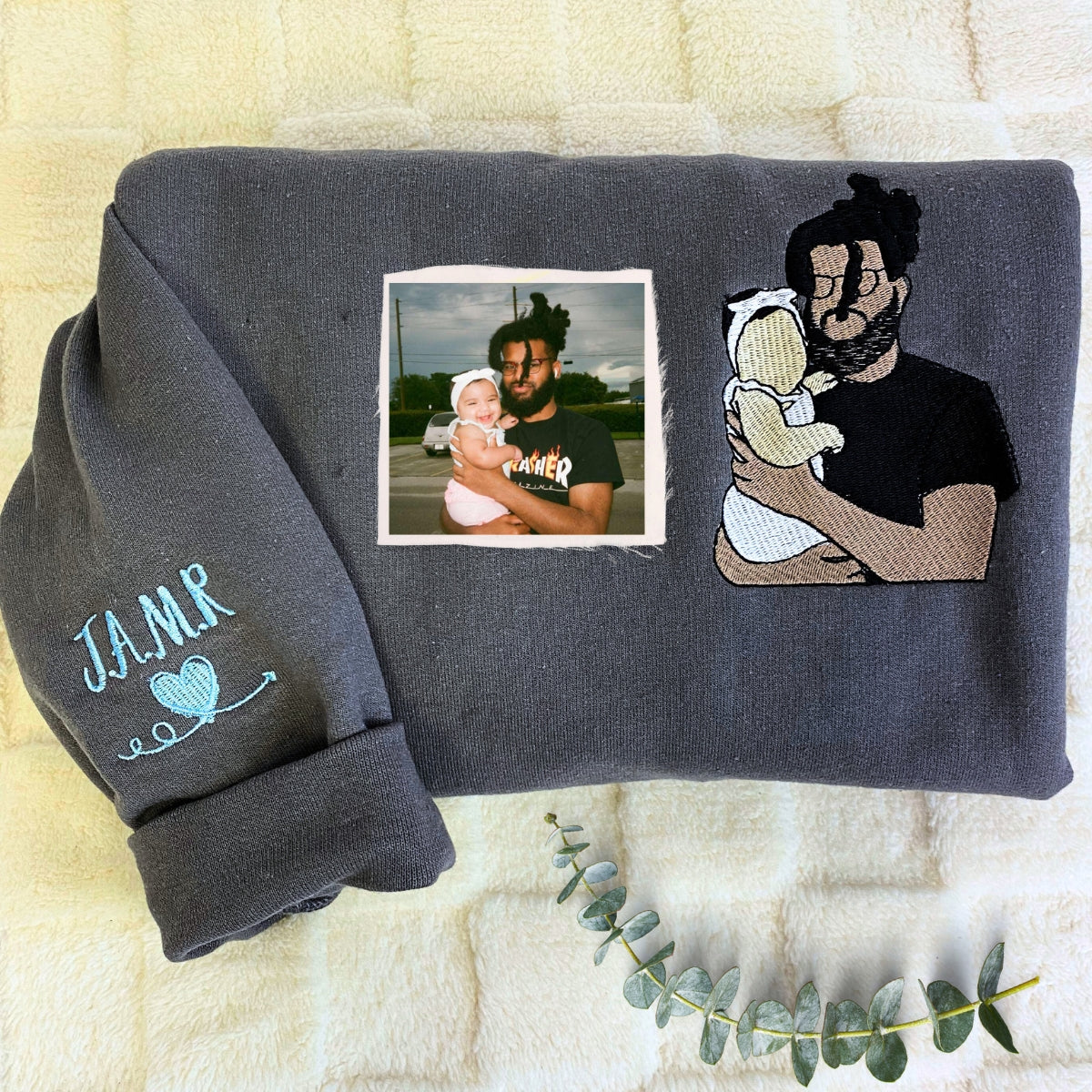 Custom Embroidered Dog Portraits Sweatshirt or Hoodie for Dog Lover