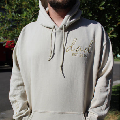 Custom Embroidered Papaw Sweatshirt with GrandKids Names on Sleeve, Personalized Gift for Papaw, New Papaw Father's Day Birthday Gift