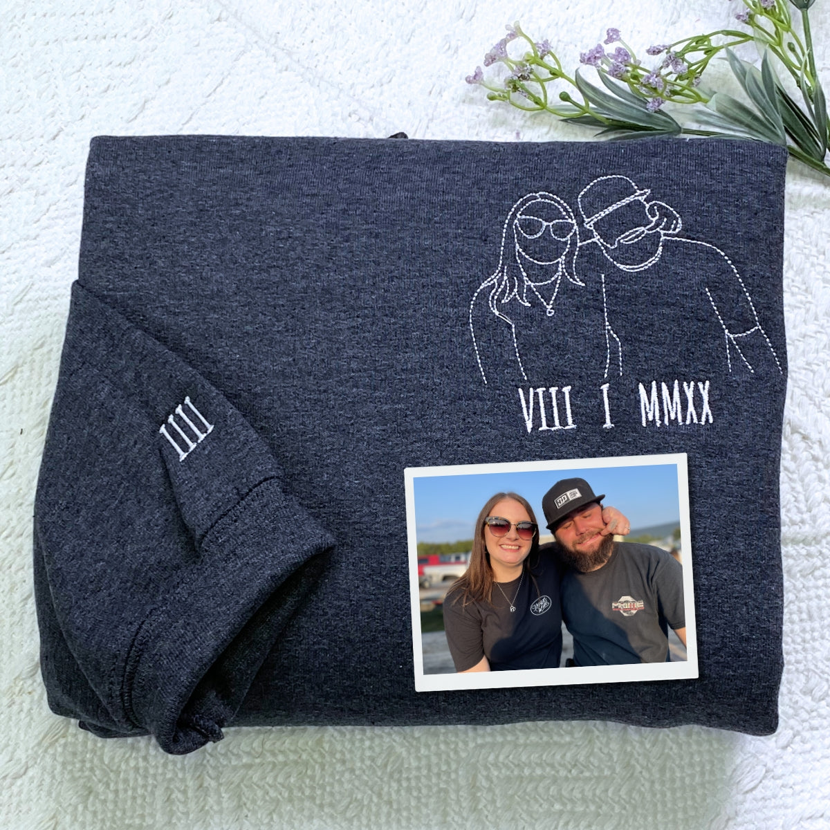 Custom Embroidered Portrait from Photo Tote Bag with Same Design