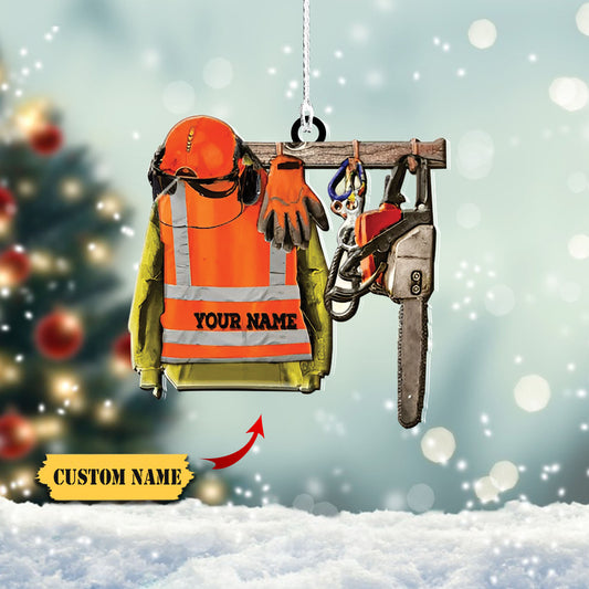 Personalized Arborist Supplies Hanging Ornament, Arborist Wood Chipper Hanging Ornament, Christmas Ornament, Custom Christmas Ornament, Ornament Christmas, Ornament For Gift
