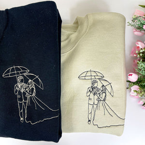 Custom sweatshirt with Picture, Embroidered Photo Portrait Hoodie or Sweatshirt