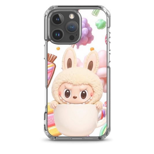 Cute Labubu character candies background Clear Phone Case