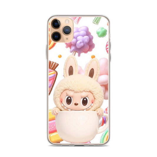 Cute Labubu character candies background Clear Phone Case