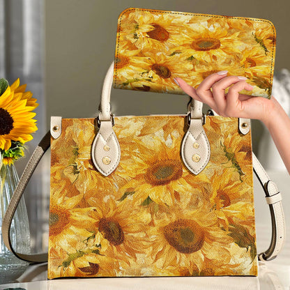 Leather Bag Sun Sunflower