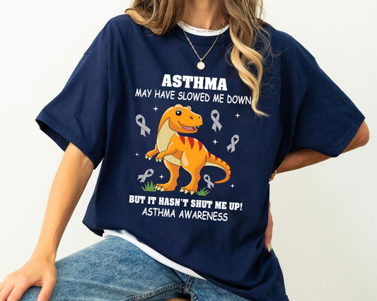 Dinosaur Asthma Awareness Sweatshirt, Asthma Warrior Gift, Asthma Fighter Shirt, Breathing Gift, Lung Cancer Shirt, Wheezy Tee