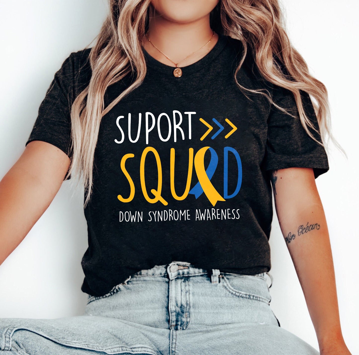 Down Syndrome Support Squad Shirt, Down Syndrome Awareness Family Support Tees, Down Syndrome Day Gift Shirt, Down Syndrome Ribbon