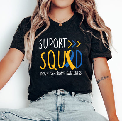 Down Syndrome Support Squad Shirt, Down Syndrome Awareness Family Support Tees, Down Syndrome Day Gift Shirt, Down Syndrome Ribbon
