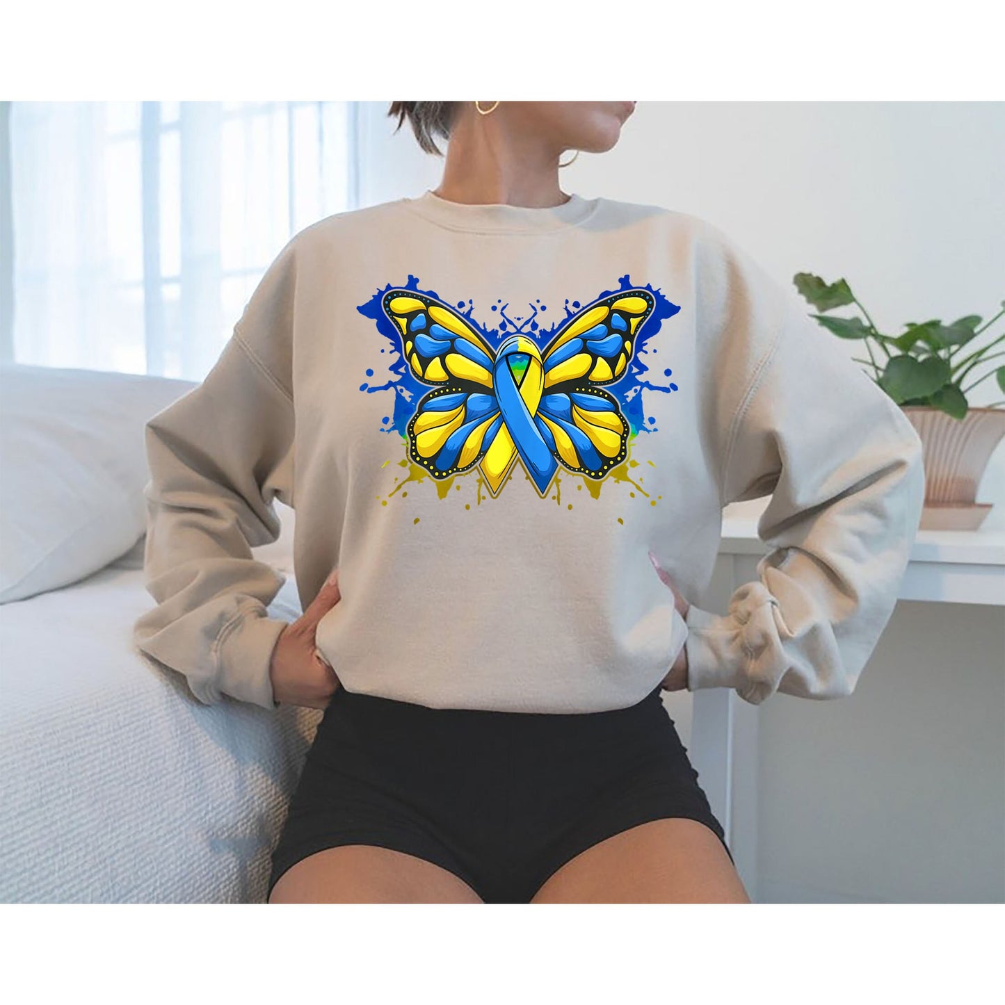 Down Syndrome Butterfly Sweatshirt, Down Syndrome Awareness Tee, Down Syndrome Shirt, Down Syndrome Aware, Down Syndrome Awareness Gift