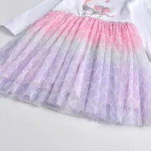 Baby Girls Dresses Flying Sleeve Winter Princess Dress For Girls Colorful Children Birthday Party Costumes Cartoon Dresses