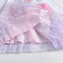 Baby Girls Dresses Flying Sleeve Winter Princess Dress For Girls Colorful Children Birthday Party Costumes Cartoon Dresses