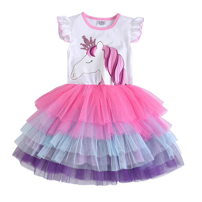Baby Girls Dresses Summer Sleeveless Tulle Dress for Girls Kids Princess Party Costumes Cartoon Dresses for Children