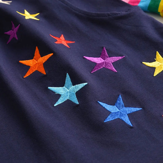Girl Casual Dress Kids Cotton Dresses Long Sleeve Straight Dress for Spring Autumn Kids Cartoon Costumes Children Clothing