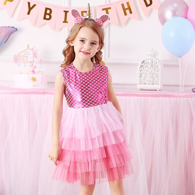 Summer Kids Dresses For Girls Sleeveless Party Princess Dress Toddler Birthday Girls Vestidos Children Tutu Dress Clothes