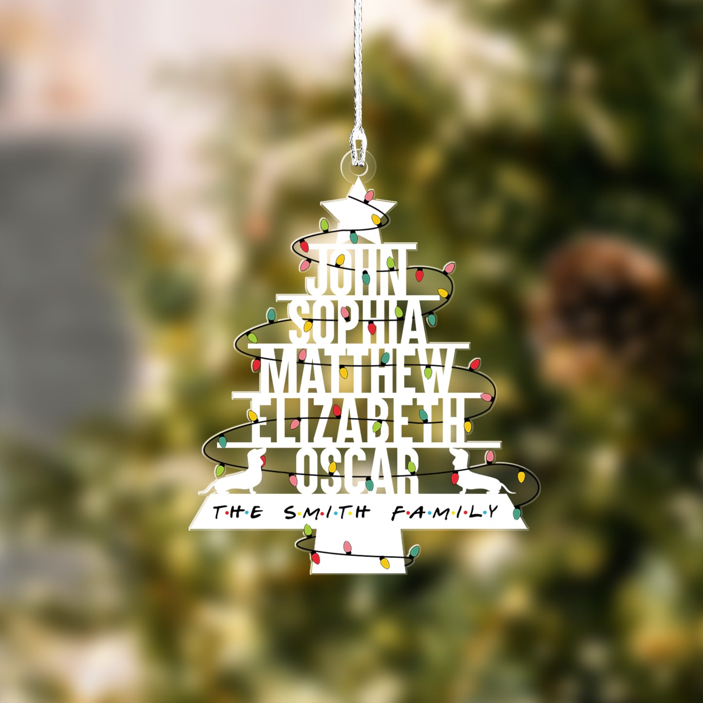 Personalized Family With Dachshund Dog Ornament Christmas, Christmas Tree Ornament , Personalied Family Christmas Tree, Christmas For Gift