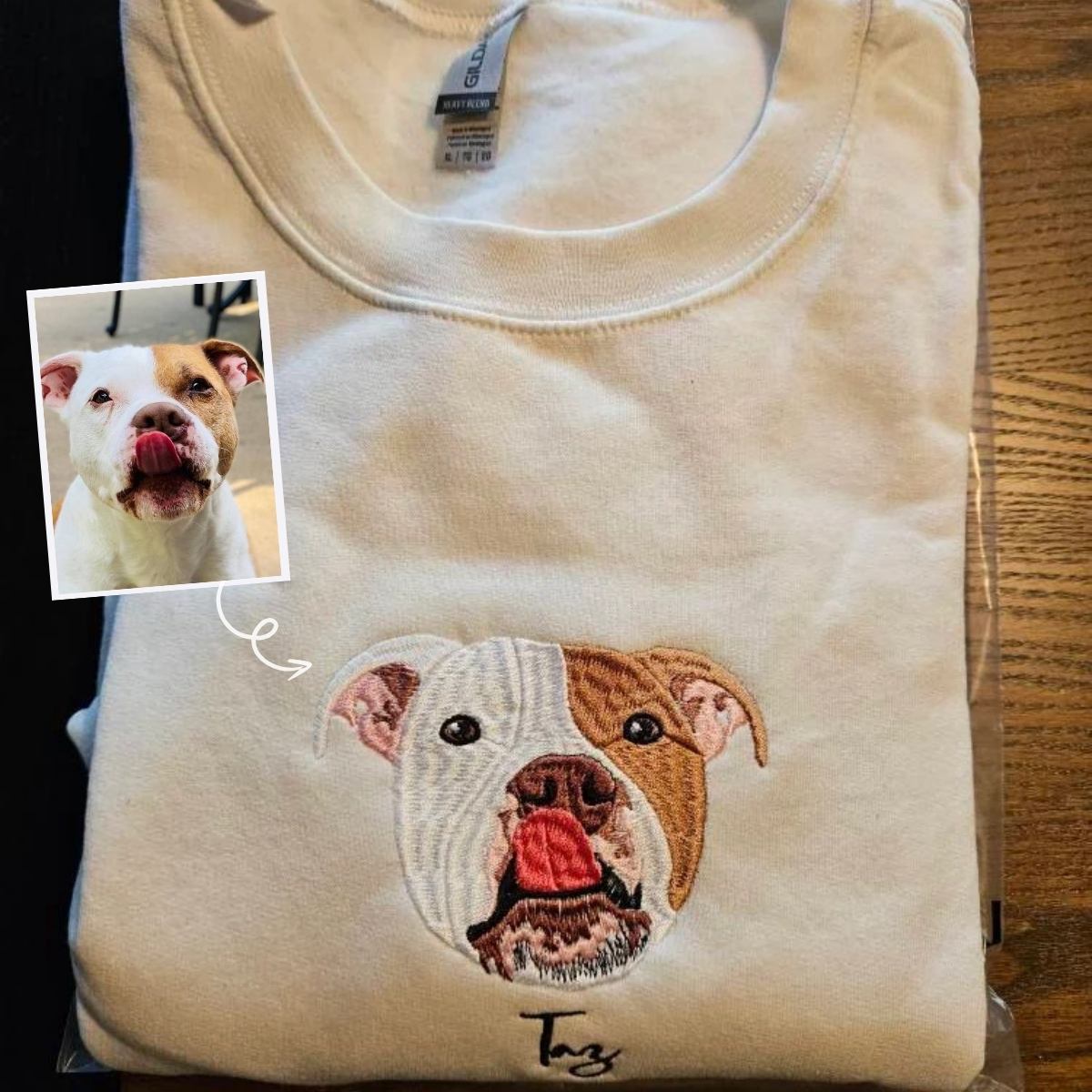Dachshund Sweatshirt or Hoodie, Custom Embroidered Gift from Photo Name