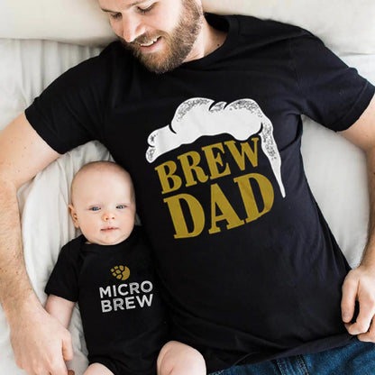 Far og baby matchende skjorter, Brew Dad Micro Brew, Daddy And Me skjorter, fars dags gave, far og søn skjorte, far og datter t-shirt