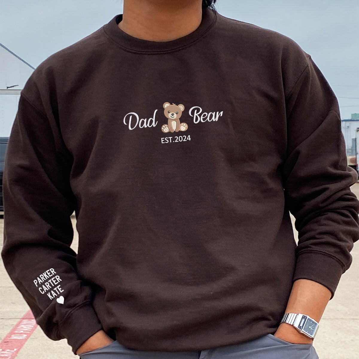 Dad and Son T-Shirt with Embroidered Photo Portrait, Gift for Father's Day, New Dad Birthday