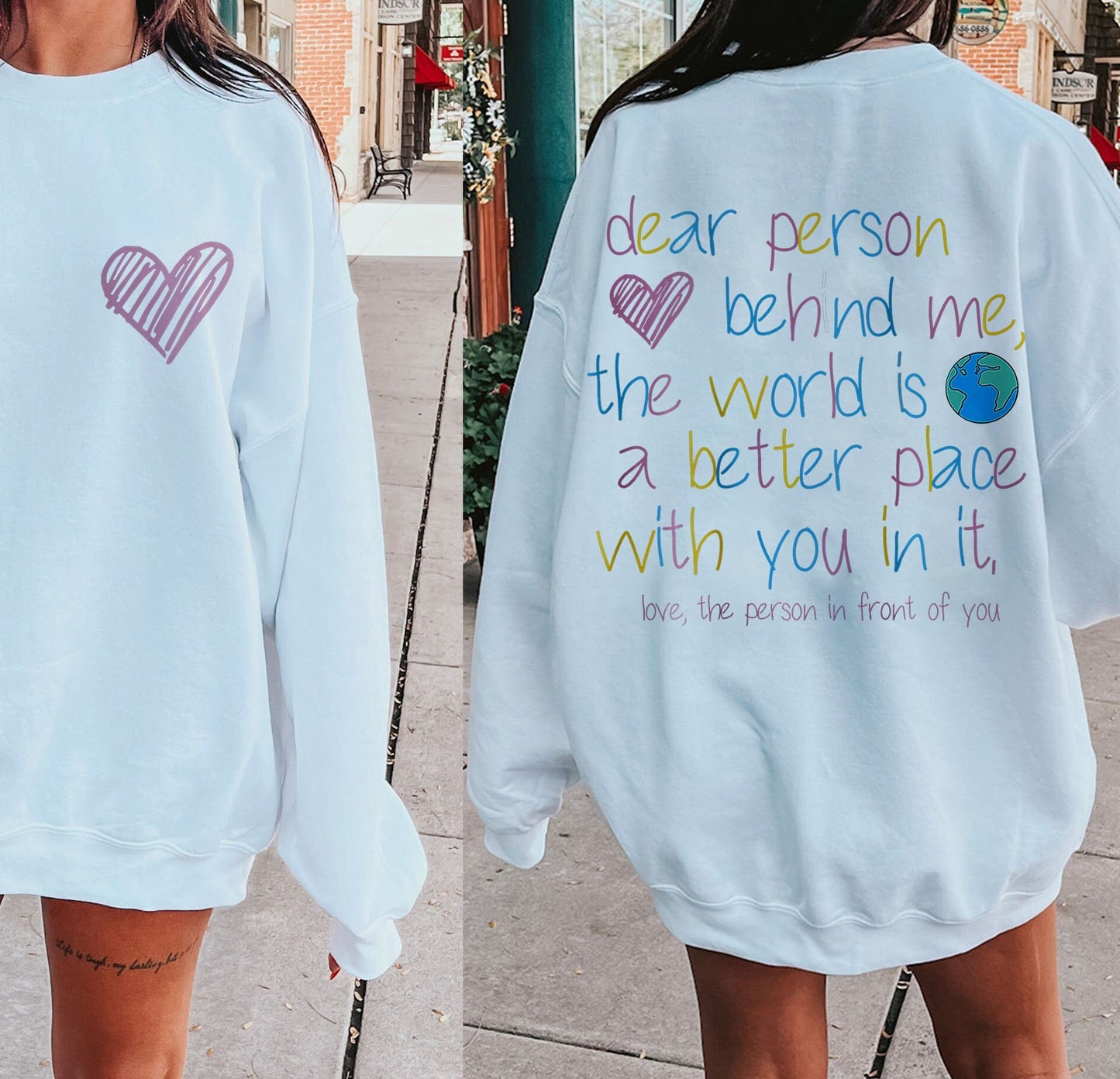 Dear Person Behind Me Front And Back Shirt, Inspirational Tee Shirt, Aesthetic Be Kind, Mental Health, Tomorrow Needs You, You Matter Shirt