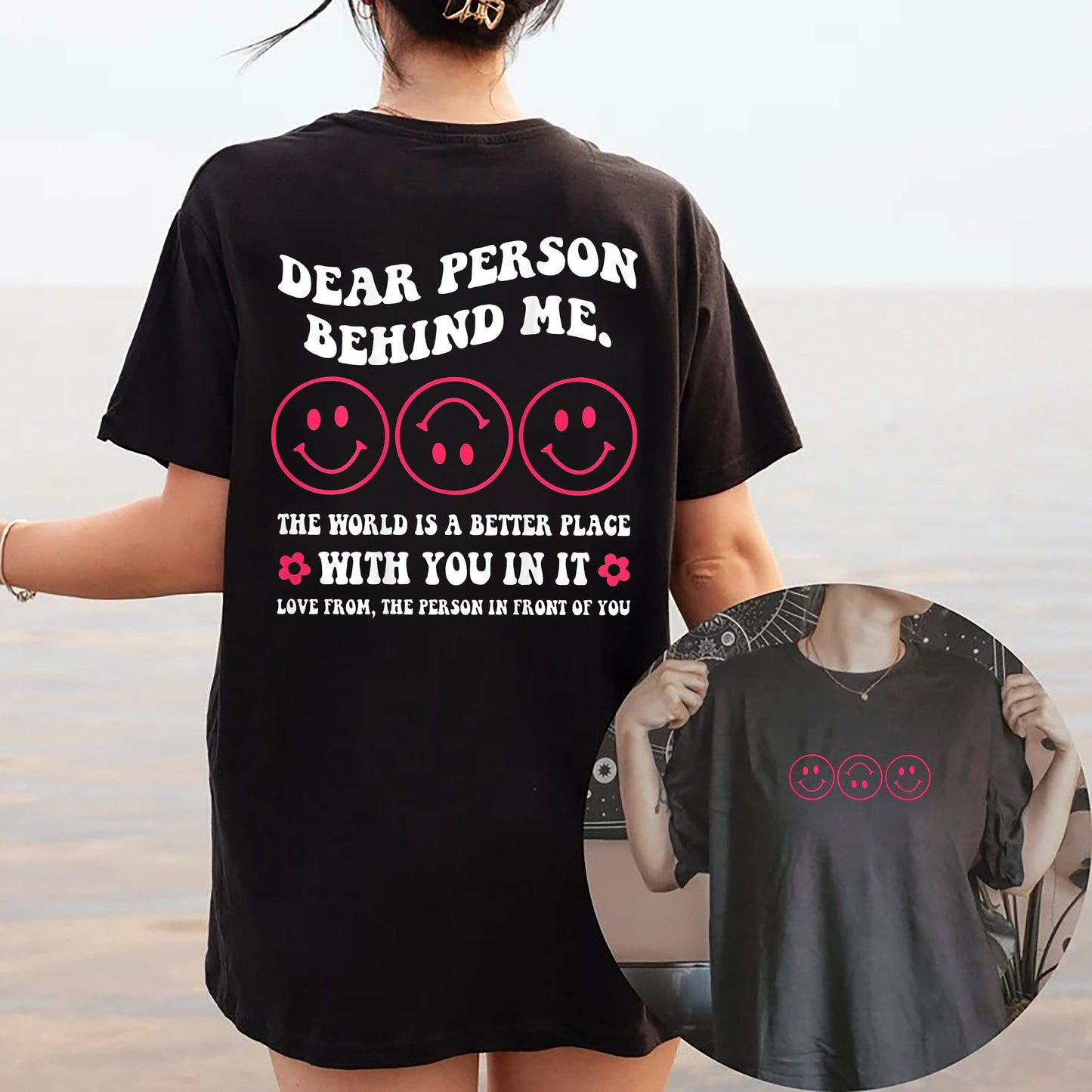 Dear Person Behind Me-skjorte, Æstetisk retro-skjorte, Person-bag-mig-skjorte, Be Kind-skjorte, Mental Health-skjorte, You're Enough Trendy-skjorte