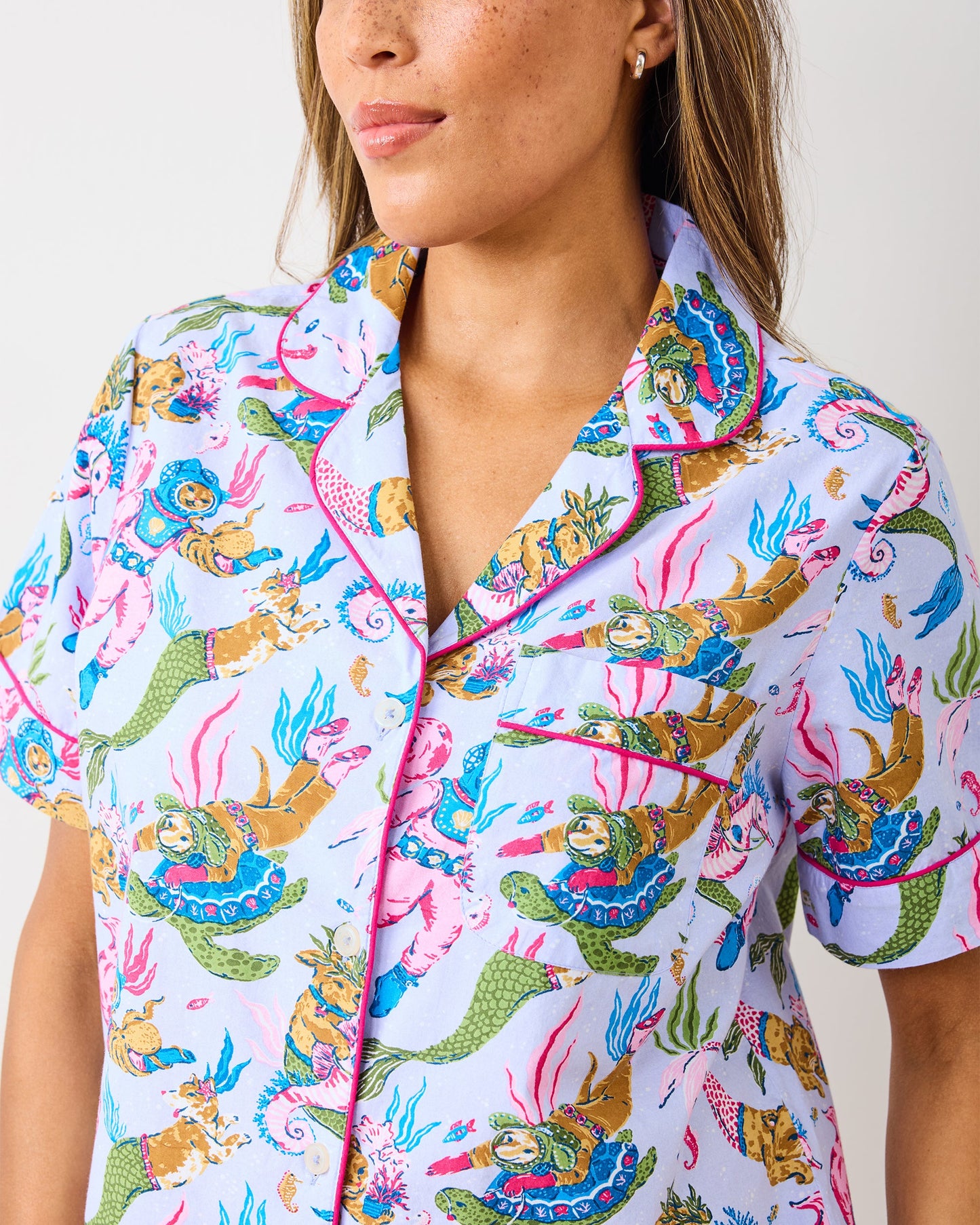 Deep Sea Divers - Short Pajamas Set - Lavender Sorbet