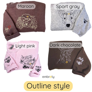 Dog Lover Multi-pack Embroidered Crewneck Sweatshirts & Hoodies