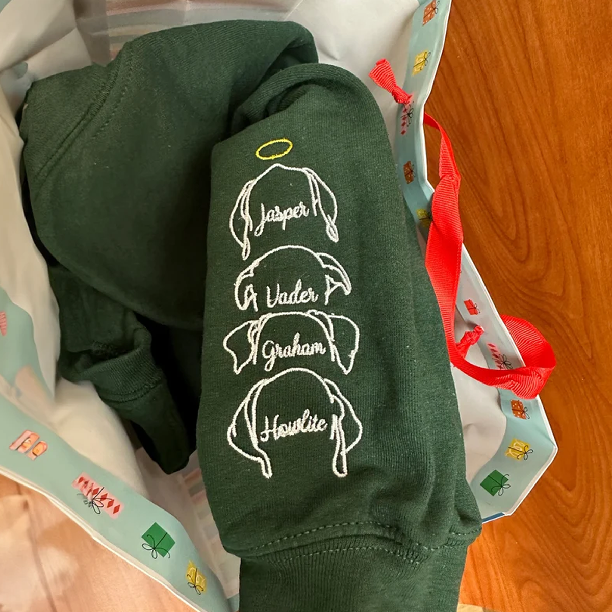 Dog Paw Sweatshirt, Hoodie Embroidered with Dog Ear, Name for Dog Lover