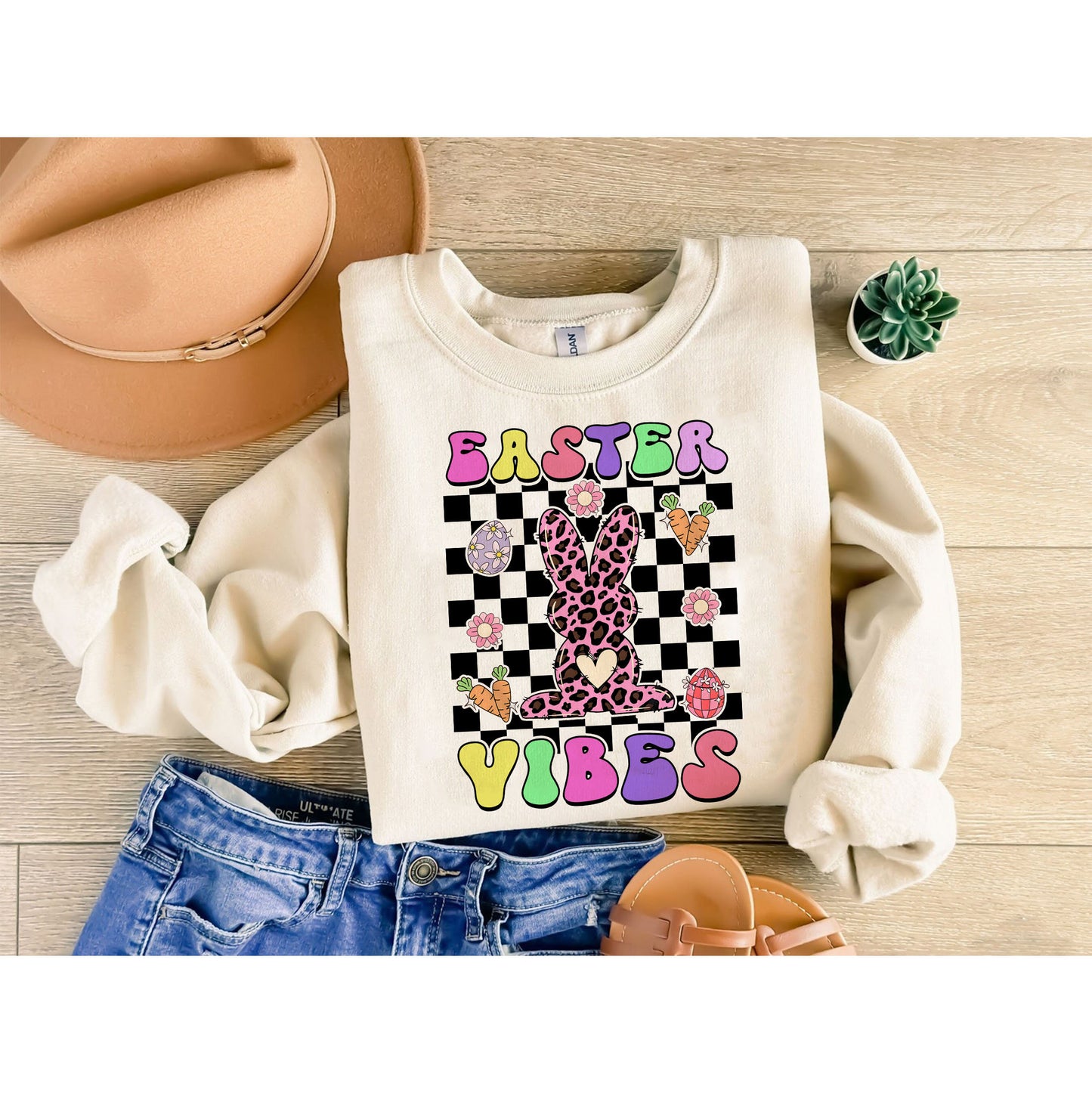Easter Vibes Sweatshirt, Family Easter Matching Shirt, Family Easter Shirt, Cute Easter Vibes Shirt, Easter Shirt Women