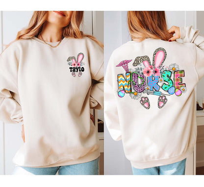 Easter Nurse Sweatshirt, Easter Bunny Nurse Shirt, Nurse Easter Shirt, RN Shirts, Gift for Nurse, Nurse Week Shirt, Nursing Shirts