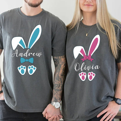 Påskefamilieskjorter, Matchende påskehare-familieskjorte, familieskjorte, tilpassede påske-t-shirts, kaninfamilieskjorter, påskeskjorte