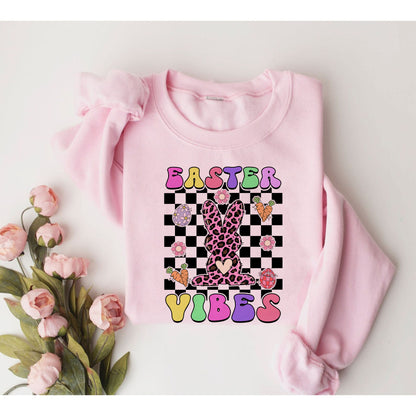 Easter Vibes Sweatshirt, Family Easter Matching Shirt, Family Easter Shirt, Cute Easter Vibes Shirt, Easter Shirt Women