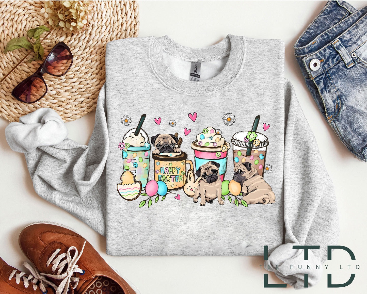Easter Dogs Cups Shirt, Dog Lover Shirt, Cute Gift for Dog Lover, Womens Easter Shirt, Dog Mom Shirt, Easter Dog Gift, Easter Graphic Tee