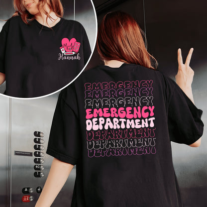 Emergency Department Easter Day Sweatshirt, Custom Name Nurse Easter Day Shirt, One Hoppy Nurse Shirt, Nurse Life Shirt