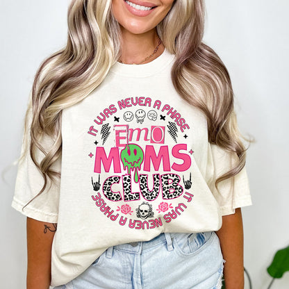 Emo Mom Club Shirt, Elder Emo Mom Shirt, It Was Never A Phase Emo Mom Club T-shirts, gave til mor, mors dags skjorte