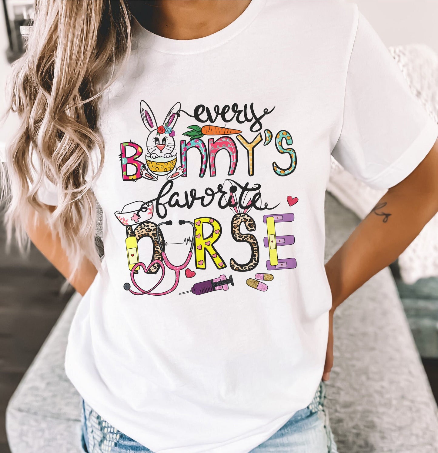 Every Bunny's Favorite Nurse Shirt, Nurse Easter Tee, Chillin With My Peeps Shirt, Easter Shirt, Cute Easter Shirt, Nicu Nurse Crew Tee