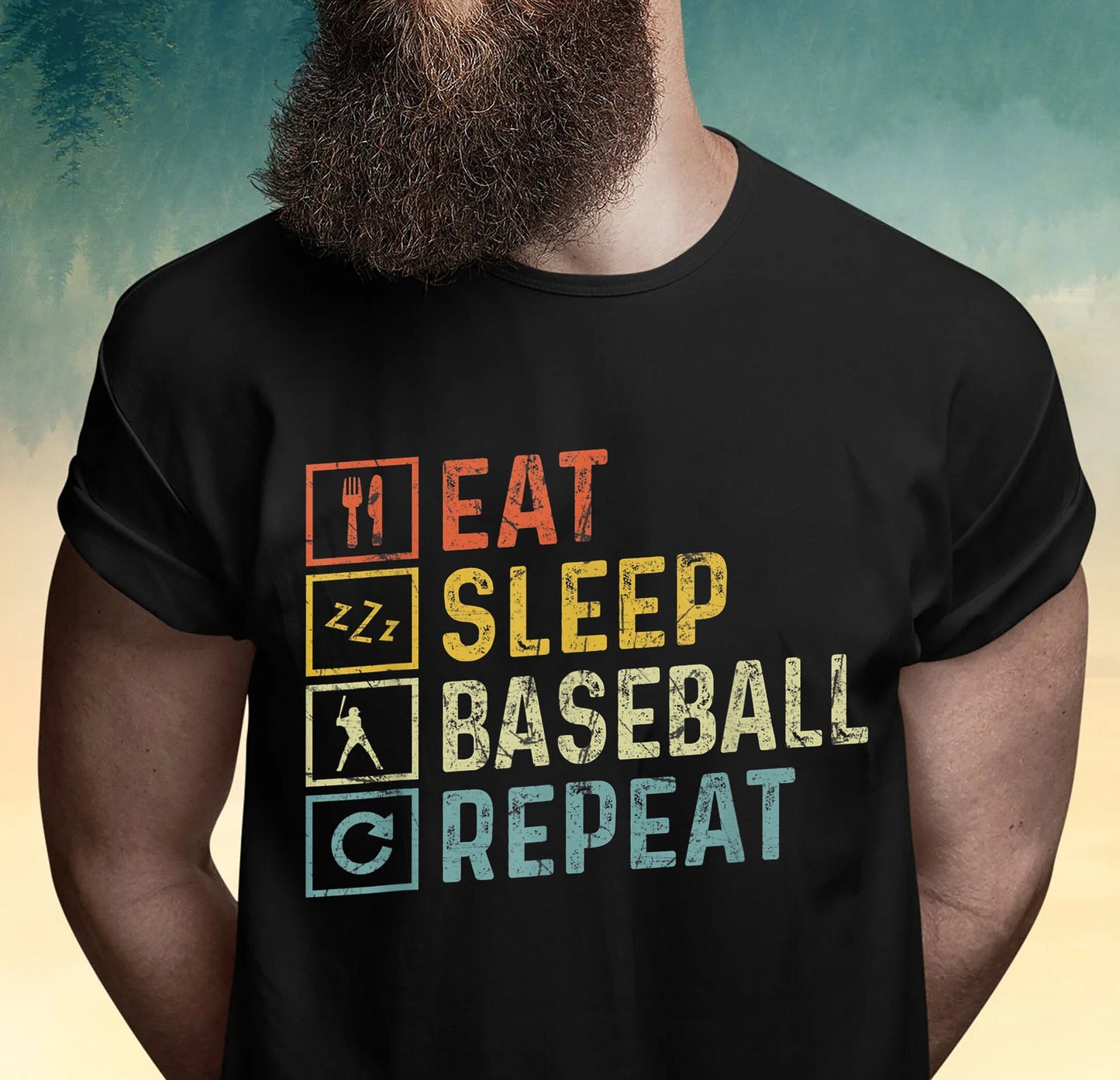 Eat Sleep Baseball Repeat T-Shirt, Sport Shirt, Baseball Tee Shirt, Baseball Player T-Shirt, Gift For Baseball Lover T-Shirt, Funny T-Shirt
