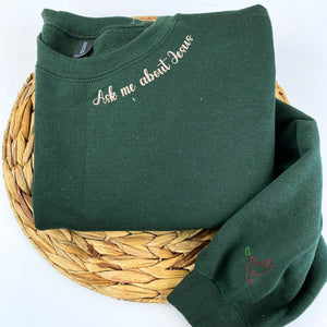 Embroidered Aunt Life Sweatshirt or Hoodie with Children Names on Sleeve