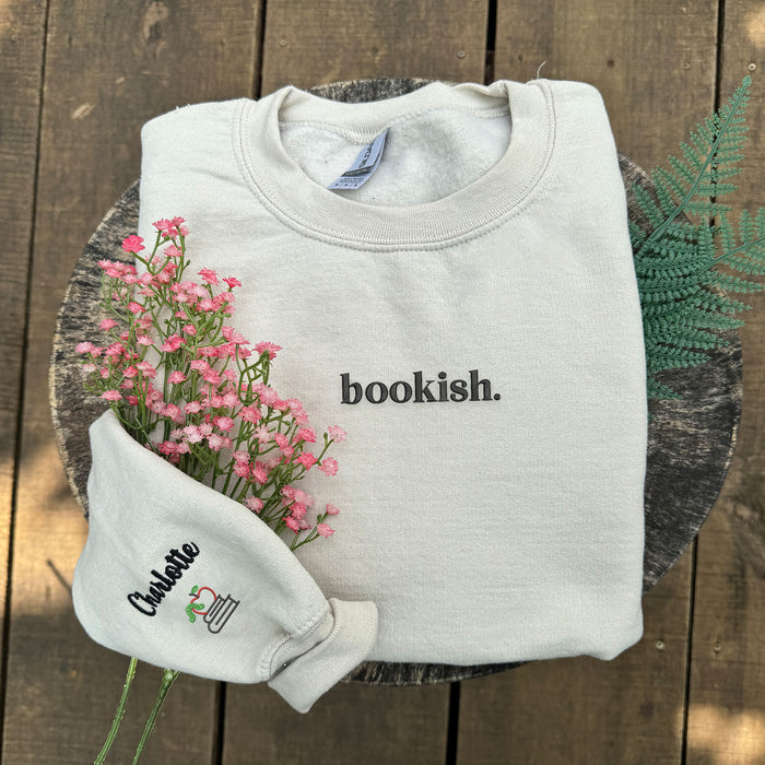 Embroidered Bookish Sweatshirt or Hoodie