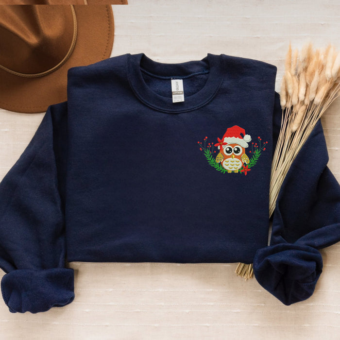 Embroidered Christmas Goose Sweatshirt, Cute Duck Winter Crewneck or Hoodie