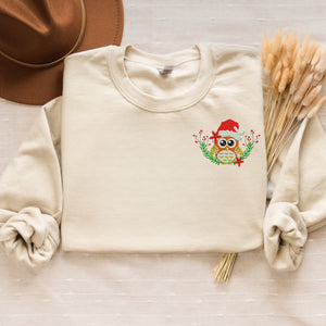 Embroidered Christmas Goose Sweatshirt, Cute Duck Winter Crewneck or Hoodie