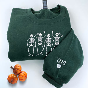 Embroidered Dancing Skeletons Sweatshirt