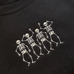 Embroidered Dancing Skeletons Sweatshirt