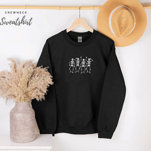 Embroidered Dancing Skeletons Sweatshirt