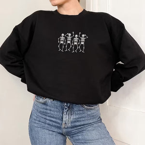 Embroidered Dancing Skeletons Sweatshirt